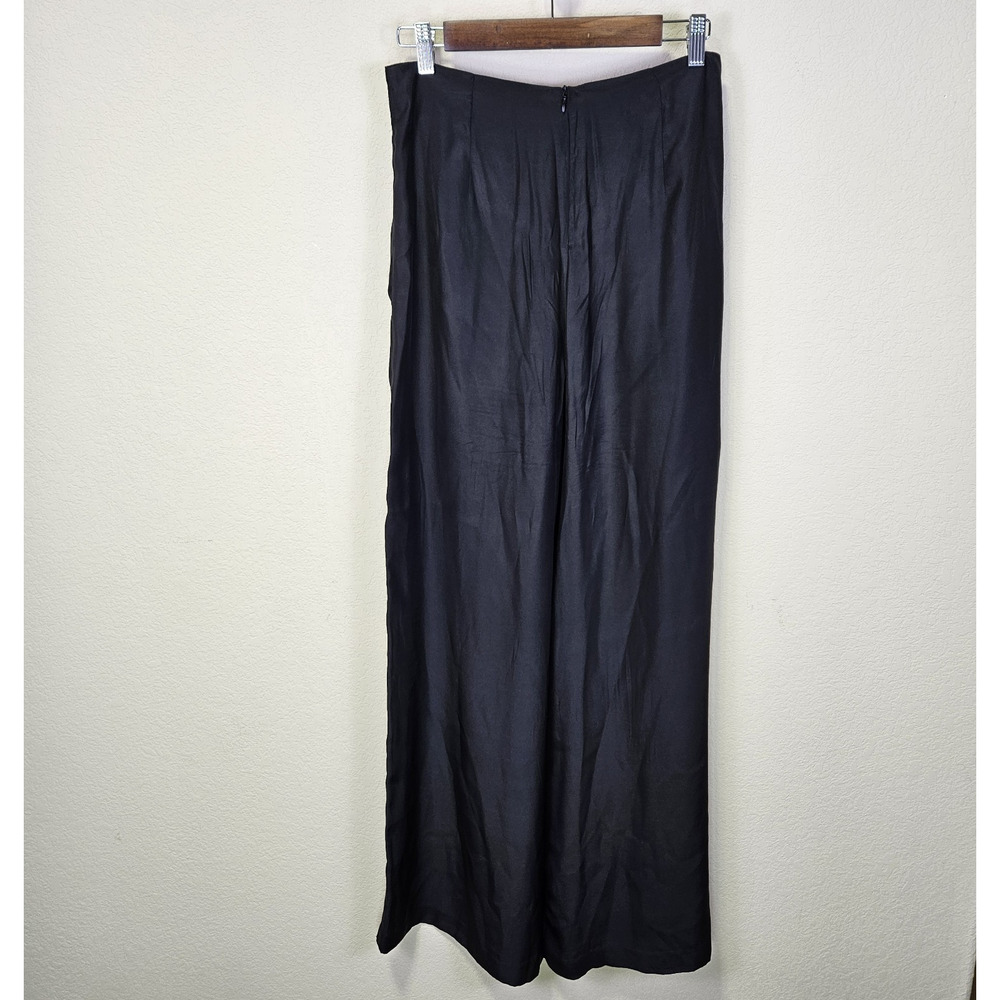 Line & Dot 100% Silk Wide Leg Pant Women M Revolve Minimal Quiet Luxury Black - Picture 6 of 16